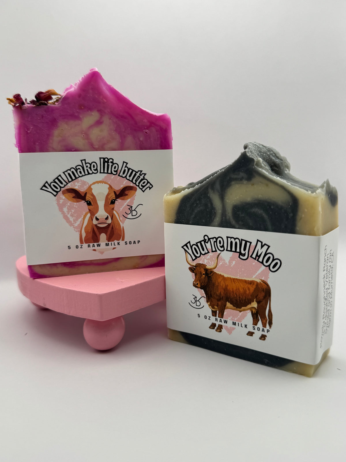 Love themed raw milk soaps