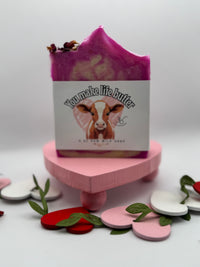 Love themed raw milk soaps